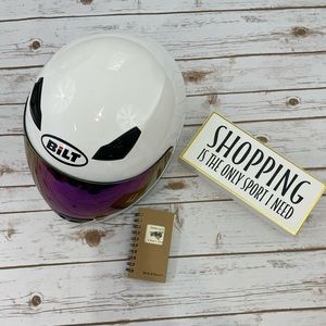 BiLT Motorcycle Helmet, White - with two shields